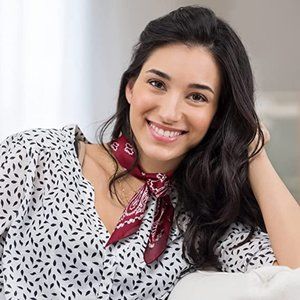 WHITE - Satin Headband Scarves Silk Feeling Bandana Boho Head Scarves